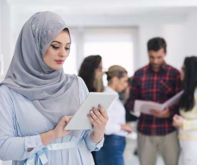 Arab Girl with Tablet