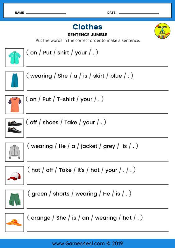 Clothes - vocabulary exerice worksheet