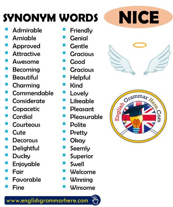 Synonym Words For NICE ITTT