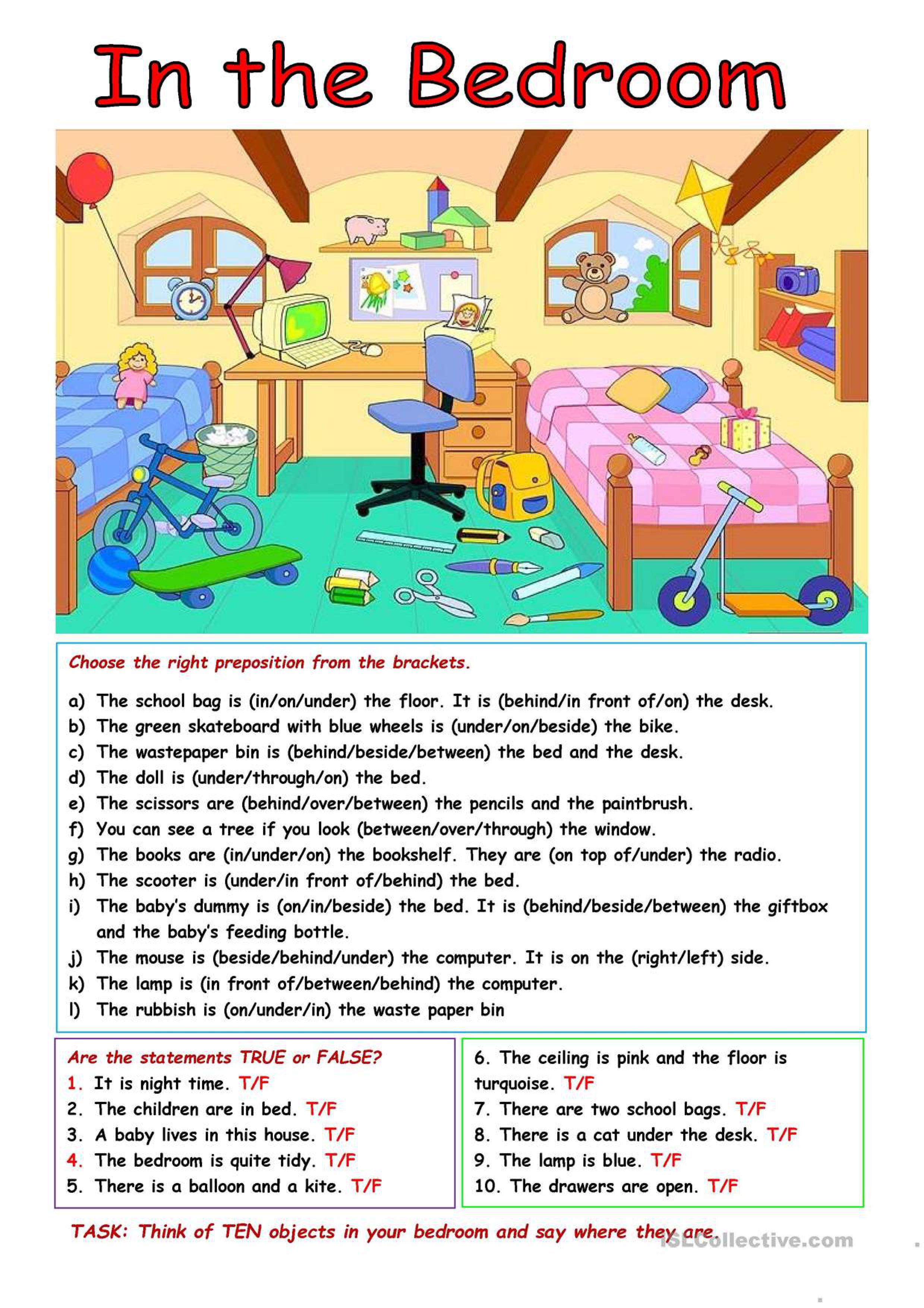 in, under, on, Prepositions of Place, English Lesson for Children